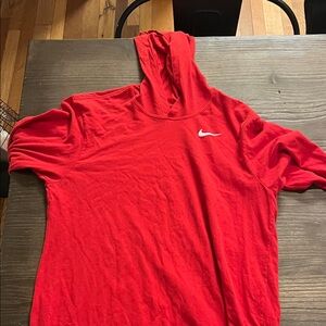 Nike Crimson Hoodie with White Logo